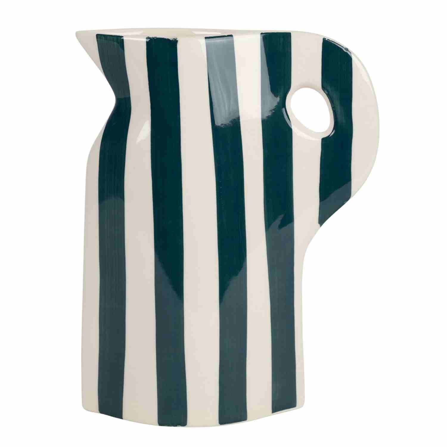 Vase pichet Artist rayé en grès