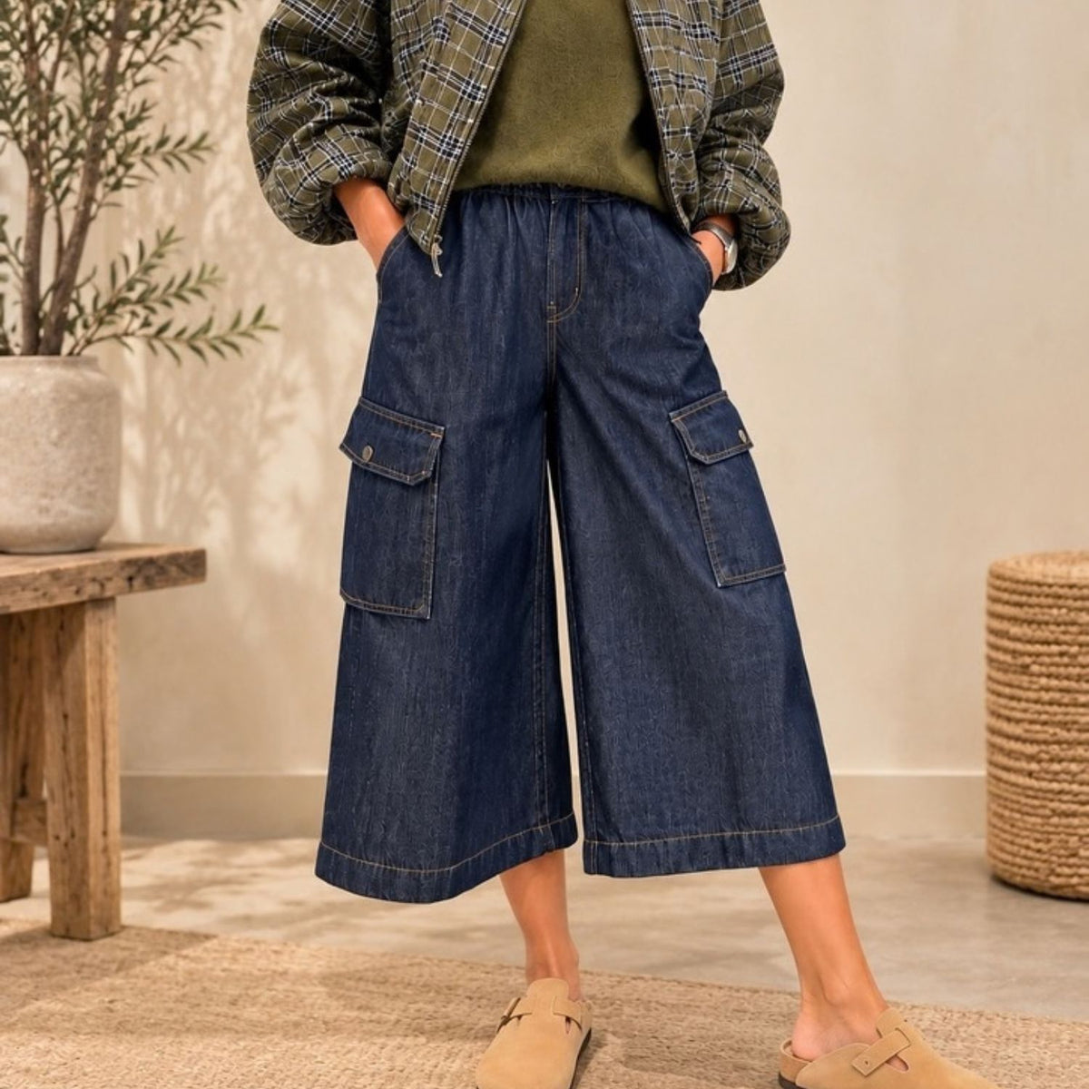 Bermuda cargo ample en jean – Johanna Paris