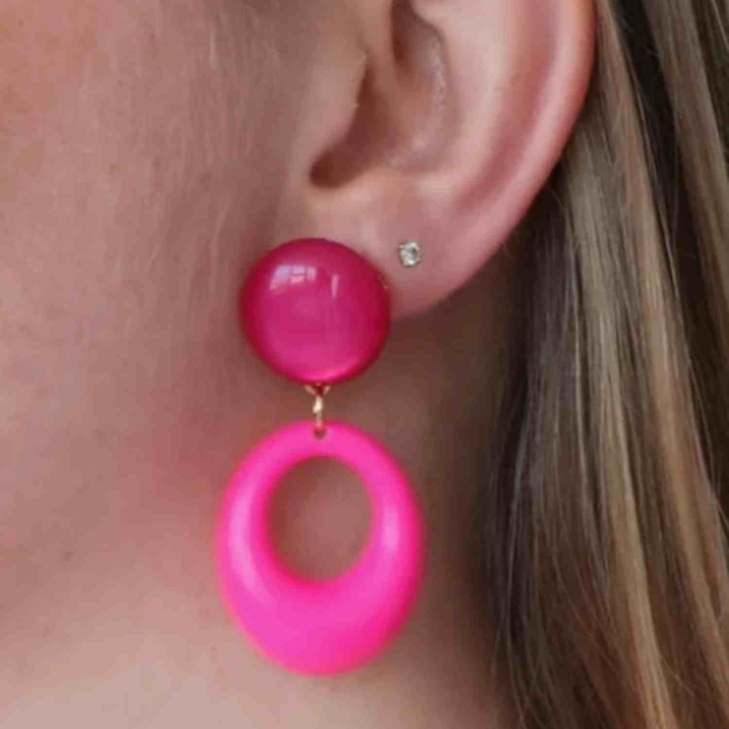 Boucles d’oreilles clips Roma Rose Pop – Odette