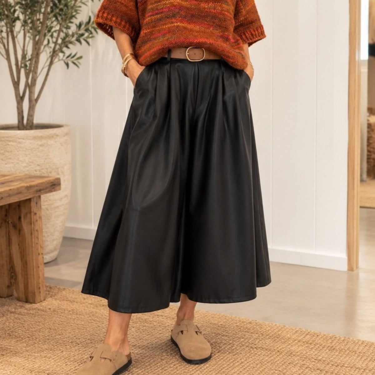Jupe-culotte en sky noir – Johanna Paris