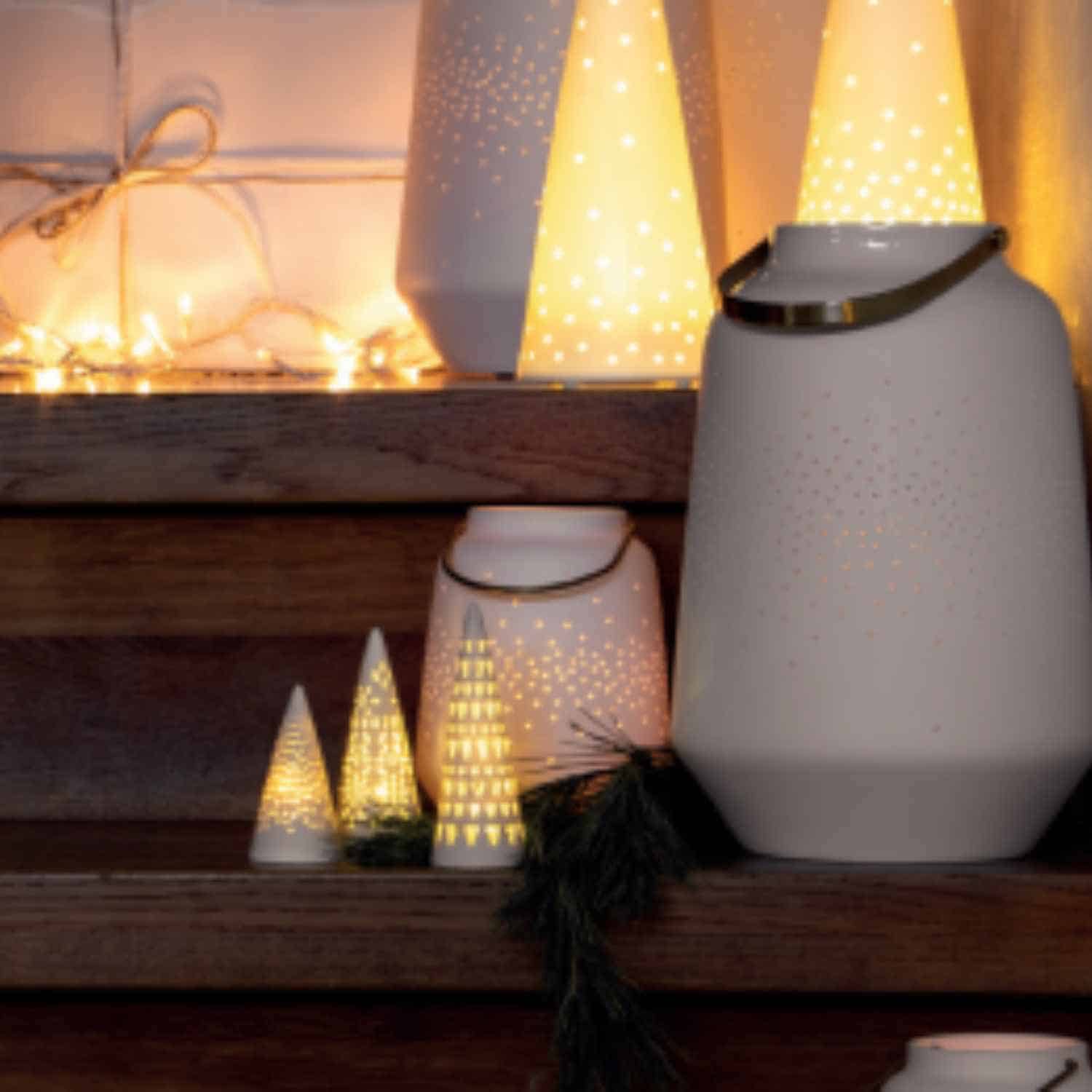 Lanterne en porcelaine avec anse GM