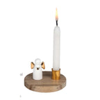 Mini bougeoir ange porcelaine et socle bois Räder