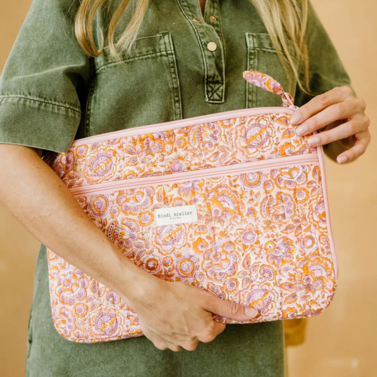 Pochette ordinateur 13 pouces Garda Pop Pink – Bindi Atelier