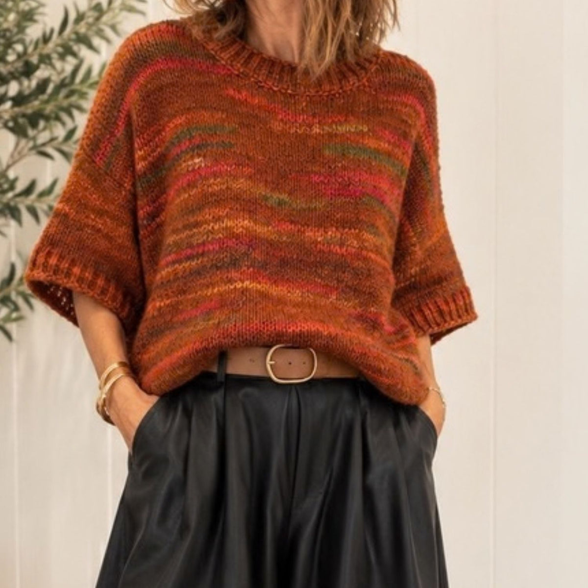 Pull multicolore en maille douce
