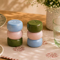 Salière et poivrière kaki rose bleu Sema