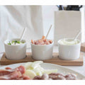 set de 3 petits pots pour le petit dejauner ou lunch en porcelaine