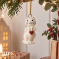 Suspension de Noël Chat au cœur rouge