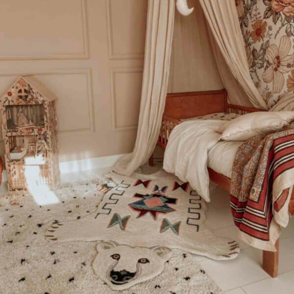 tapis ours blanc pour chambre d'enfant