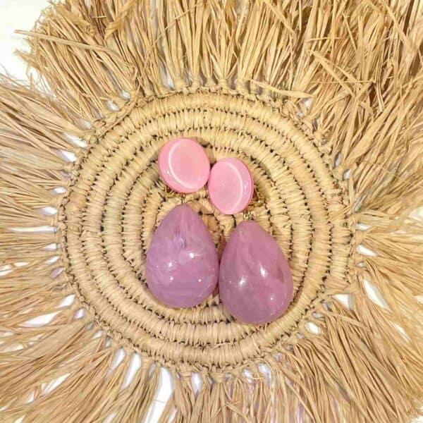 boucle clip Cuba rose parme de la marque Francine Bramli