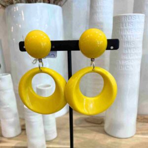 boucle d'oreille à clip Evian jaune de la marque Francine Bramli