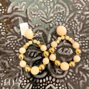 boucle d'oreille Bastille couleur crème et or de francine Bramli