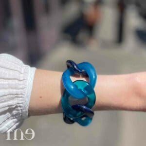 bracelet maillon francine bramli bleu