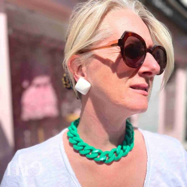 collier maillon vert de francine bramli